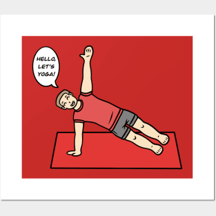 Funny yoga man Posters and Art